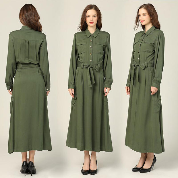 New Women Clothing Korean-Style Slim-Fit Long-Sleeved Lapel Long Coat