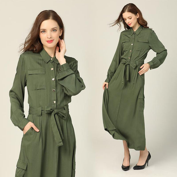 New Women Clothing Korean-Style Slim-Fit Long-Sleeved Lapel Long Coat