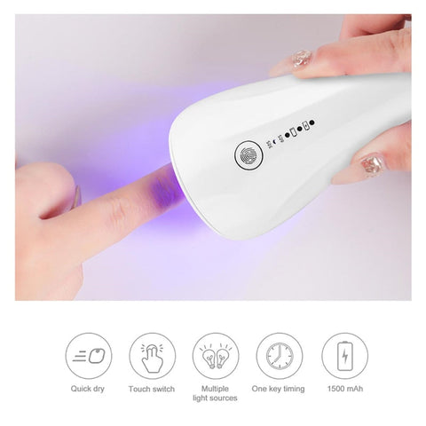 2 In 1 Mini Nail Eyelash Dryer 3 UV LED Lamp Timer Auto Sensor