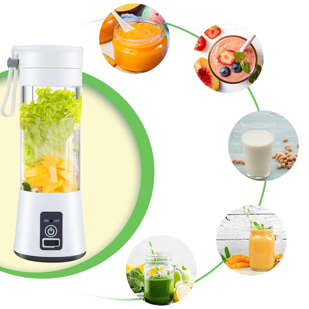 Portable Mixer USB Electric Fruit Juicer Handheld Smoothie Maker