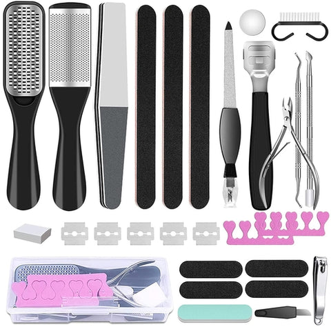 23 in 1 Professional Pedicure Tools Set Foot Care Scrubber