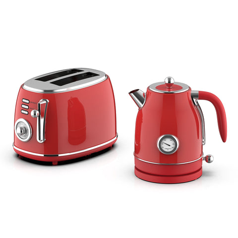 MegaChef 1.7 Liter Electric Tea Kettle and 2 Slice Toaster Combo in