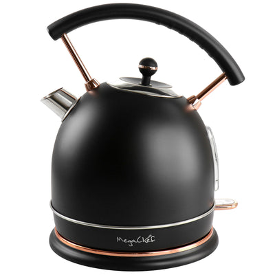 MegaChef 1.8 Liter Half Circle Electric Tea Kettle in Matte Black