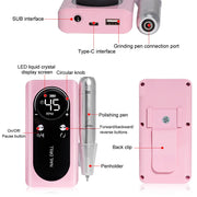 45000RPM Rechargeable Nail Drill Machine with LCD Low Noise