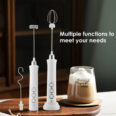 Milk Frother Electric Milk Foamer Coffee Mixer Blender USB Rechargable