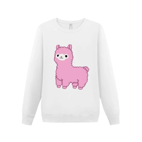 New Pink Alpaca Sweatshirt men clothing clothes for men men's autumn