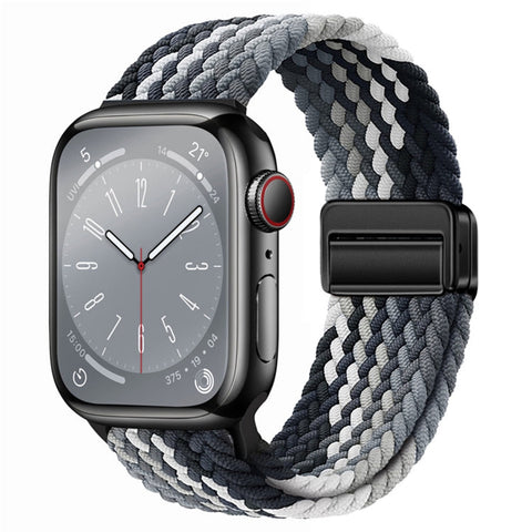 For Apple Watch Ultra 2 49mm Nylon Woven Magnetic Fold Buckle Watch