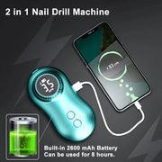 35000 RPM Electric Nail Polish Drill Mini 2 in 1 File