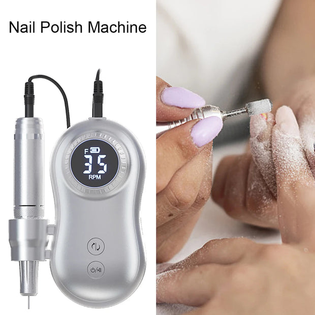 35000 RPM Electric Nail Polish Drill Mini 2 in 1 File