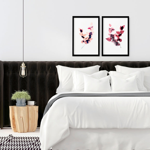 Framed bedroom pictures wall art | Set of 2 wall art prints