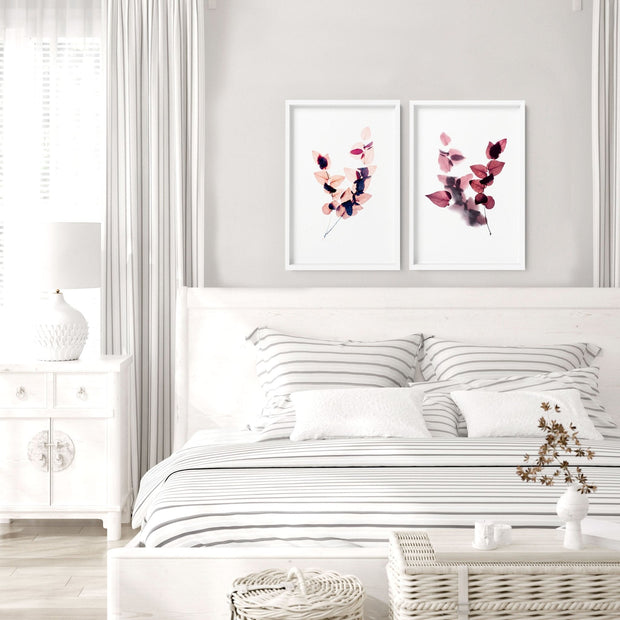 Framed bedroom pictures wall art | Set of 2 wall art prints