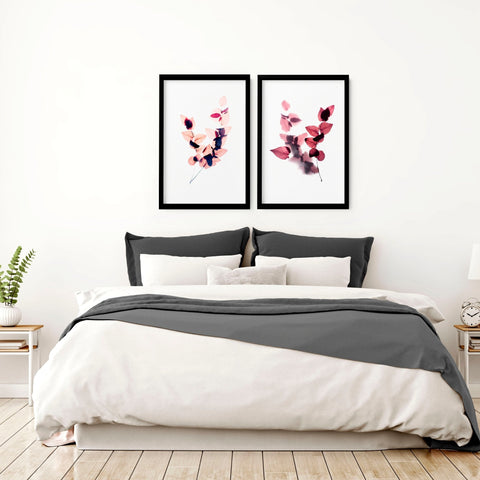 Framed bedroom pictures wall art | Set of 2 wall art prints