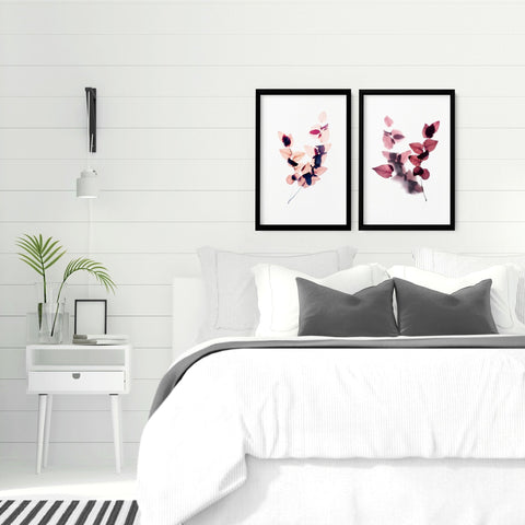 Framed bedroom pictures wall art | Set of 2 wall art prints