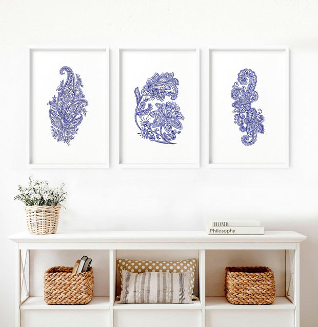 Framed pictures for living room walls | set of 3 wall art prints