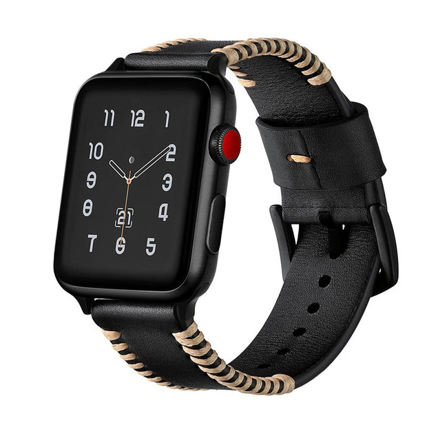 Stitched Leather Apple Watch Band