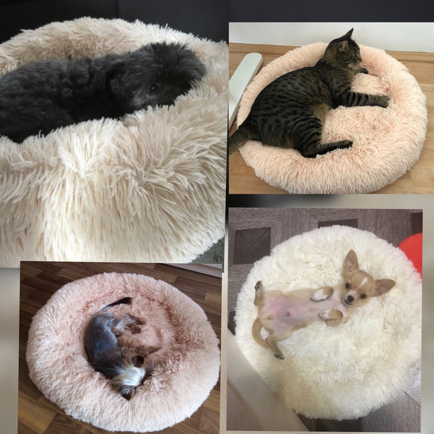 Super Soft Long Plush Comfy Calming Pet Bed