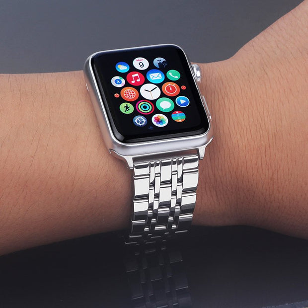 Silver Stainless Steel Apple Watch Band