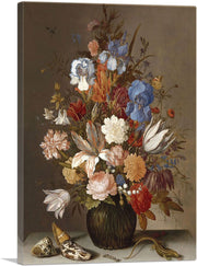 Flowers in Vase With Lizard 1630