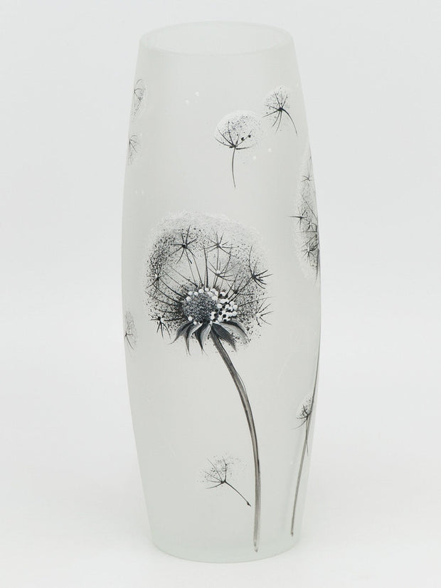 Handpainted Glass Vase for Flowers | Gentle Art Glass Oval Vase | Inte