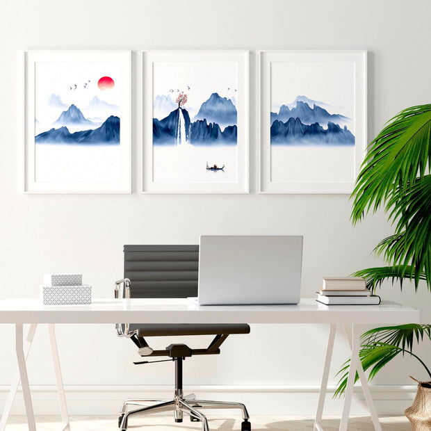 Office wall pictures | set of 3 framed wall art