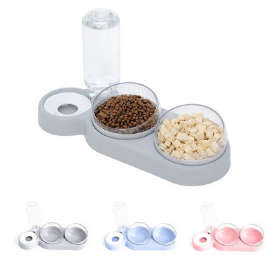 Pet Bowl Automatic Feeder Dog Cat Food Bowl with Water Dispenser