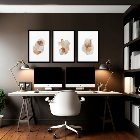 Office wall picture | set of 3 framed wall art